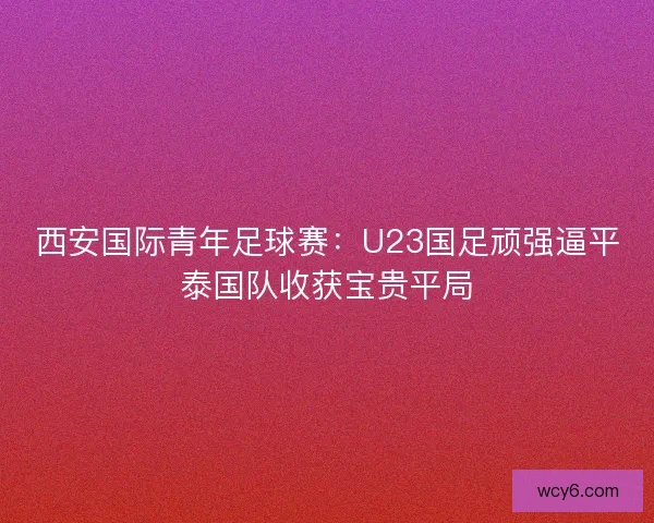 西安国际青年足球赛:U23国足顽强逼平泰国队收获宝贵平局 西安国际青年足球赛:U23国足顽强逼平泰国队收获宝贵平局